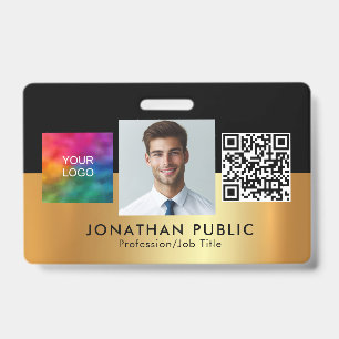 Ihr Firmenlogo QR-Code Mitarbeiterfoto Ausweis
