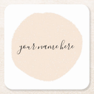 Ihr Firmenlogo Rosa Pinselstrich Rechteckiger Pappuntersetzer