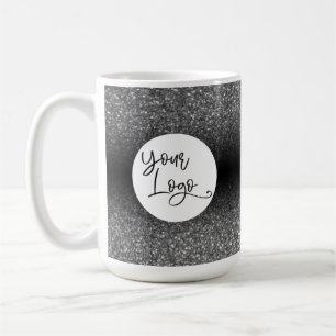 Ihr Firmenlogo, Silber und schwarzes Ombre Kaffeetasse