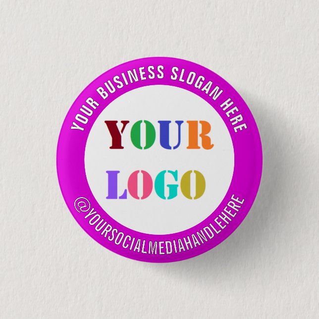 Ihr Firmenlogo Social Media Werbebutton Button (Vorderseite)