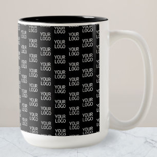 Ihr Firmenlogo Stylishes Halbschritt-Muster Zweifarbige Tasse