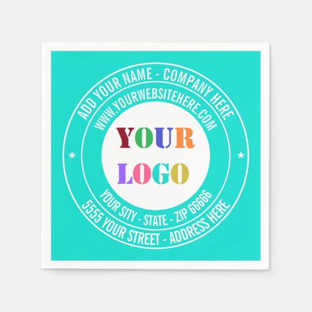 Ihr Firmenlogo Text und Farben Business Napkins Serviette (Vorderseite)