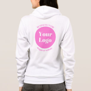 Ihr Firmenlogo und bearbeitete Textvorlage Pink Hoodie