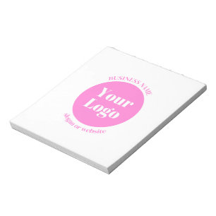 Ihr Firmenlogo und bearbeitete Textvorlage Pink Notizblock