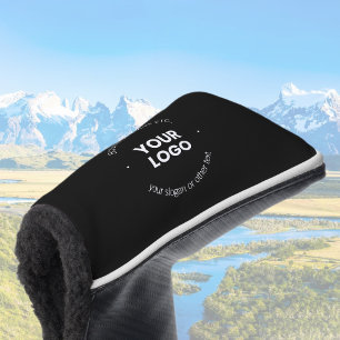 Ihr Firmenlogo und bearbeiteter Text   Schwarz/Wei Golf Headcover