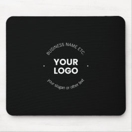 Ihr Firmenlogo und bearbeiteter Text | Schwarz/Wei Mousepad