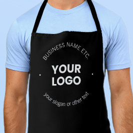 Ihr Firmenlogo und bearbeiteter Text | Schwarz/Wei Schürze
