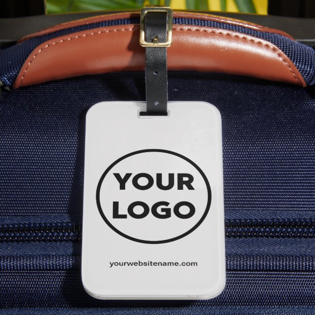 Ihr Firmenlogo und Ihre Business-Website auf Grau Gepäckanhänger (Vorderseite Insitu 2)