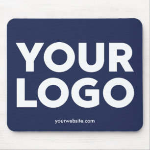 Ihr Firmenlogo und Ihre Business-Website Navy Blue Mousepad