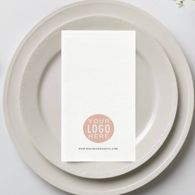 Ihr Firmenlogo und Ihre Website - Firmenspezifisch Serviette (Business Logo Beige and Website Paper Guest Towel)