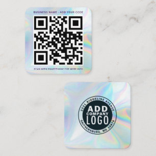 Ihr Firmenlogo und QR-Code holografisch Quadratische Visitenkarte
