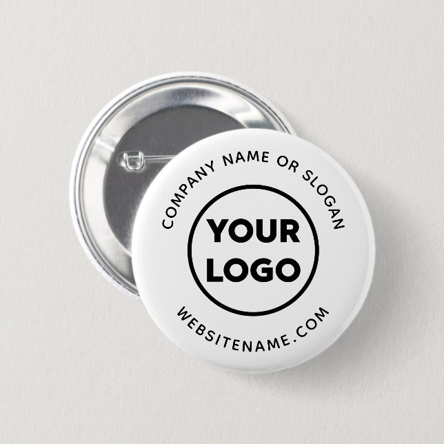 Ihr Firmenlogo und Text Corporate Swag Button (Vorne & Hinten)