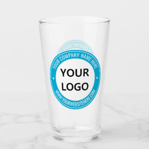 Ihr Firmenlogo und Text gebrandetes Glas Beispiel