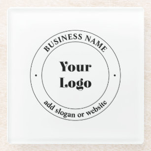 Ihr Firmenlogo und Werbetext   weiß Glasuntersetzer