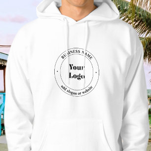 Ihr Firmenlogo und Werbetext weiß Hoodie
