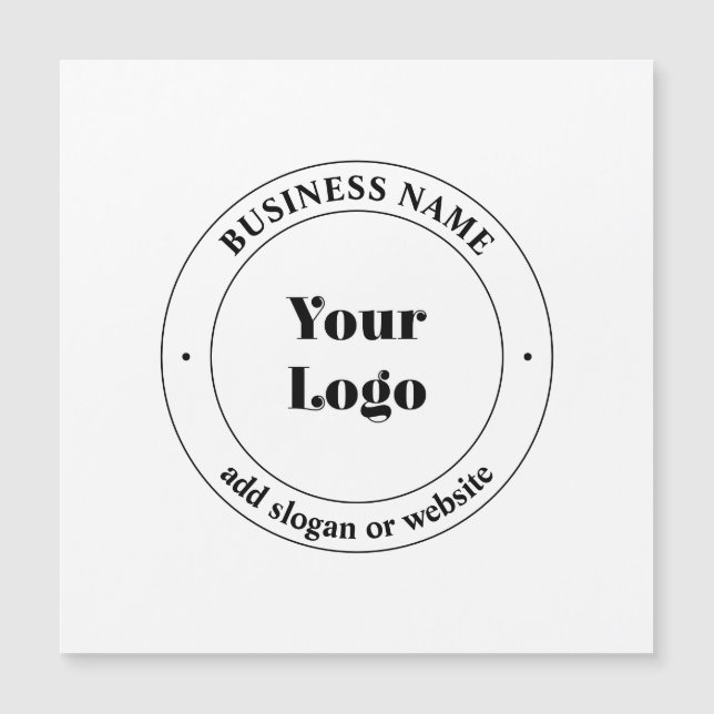 Ihr Firmenlogo und Werbetext | weiß Magnetkarte (Vorderseite)