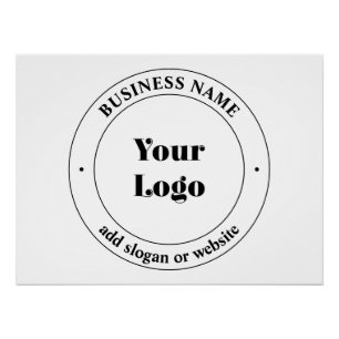 Ihr Firmenlogo und Werbetext weiß Poster