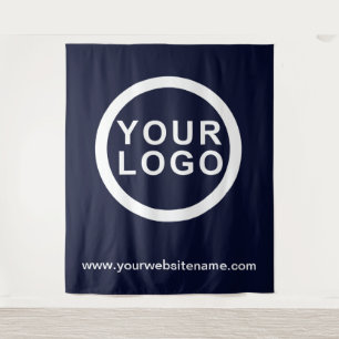 Ihr Firmenlogo Website Moderner blauer Hintergru Wandteppich
