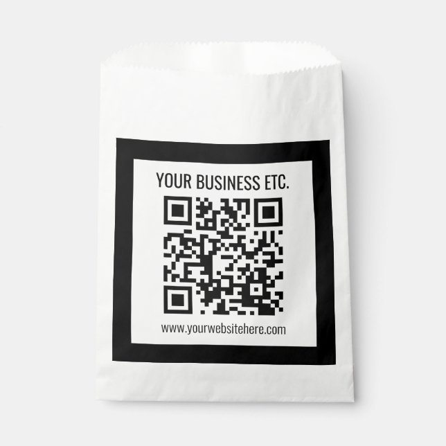 Ihr Firmenname & editierbarer QR-Code Geschenktütchen (Vorderseite)