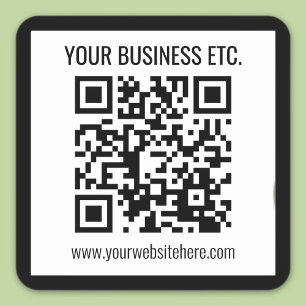 Ihr Firmenname & editierbarer QR-Code Quadratischer Aufkleber