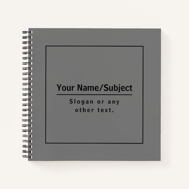 Ihr Firmenname oder Ihre Marke usw. Dunkelgrau und Notizbuch (Vorderseite)
