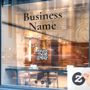 Ihr Firmenname Storefront QR Code Kontaktinformati Fensteraufkleber