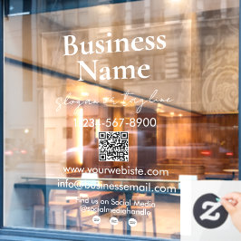 Ihr Firmenname Storefront QR Code Kontaktinformati Fensteraufkleber