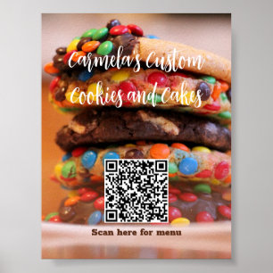 Ihr Firmenname Text mit Menü QR-Foto Poster