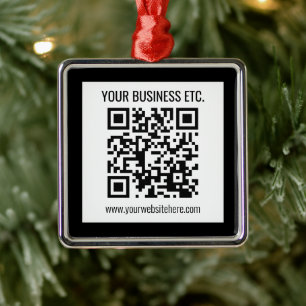 Ihr Firmenname und Ihr bearbeitbarer QR-Code Ornament Aus Metall