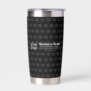 Ihr Firmenname und Ihr gegliedertes Logo Schwarz Thermobecher