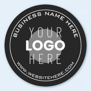 Ihr Firmenname, Website + hochgeladenes Bild Runder Aufkleber