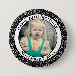 Ihr Foto 20. Geburtstag Zufallszahlen Schwarz Button