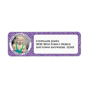 Ihr Foto 40. Geburtstag Nummer Patten Lila