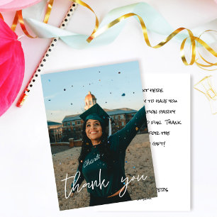 Ihr Foto Abschluss dankt Ihnen White V2 Dankeskarte