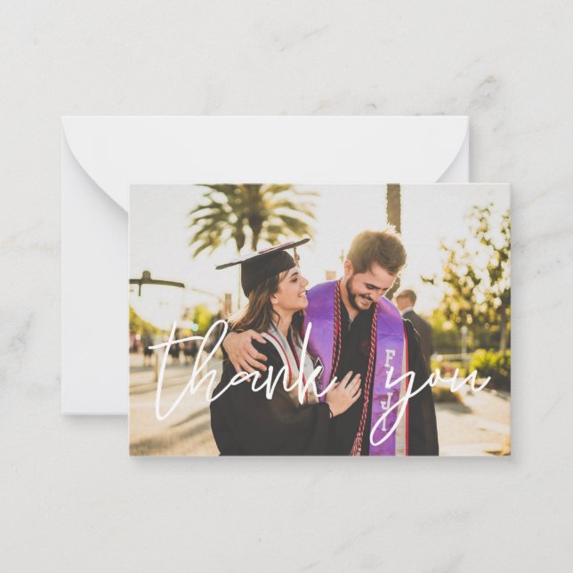 Ihr Foto Abschluss hat vielen Dank - Chalkboard Mitteilungskarte (Vorderseite)