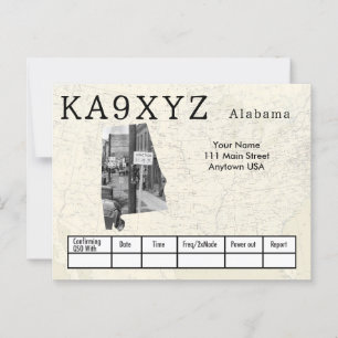 Ihr Foto Alabama geformt Cutout Custom QSL Postkarte