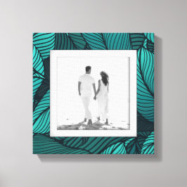 Ihr Foto Aquamarine Blätter Leinwanddruck