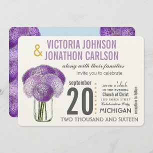 Ihr Foto auf Back Hydrangea in einem Mason Jar Einladung