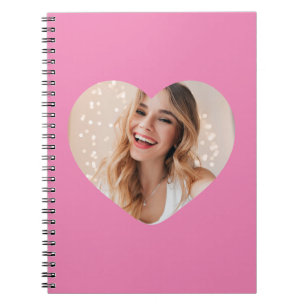 Ihr Foto auf dem personalisierten Herzen rosa Notizblock