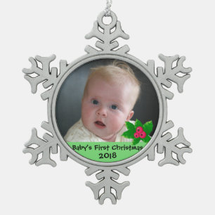 Ihr Foto auf Weihnachten Schneeflocken Zinn-Ornament