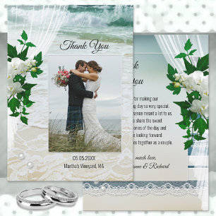 Ihr Foto Beach Lace Wedding Danke Karte
