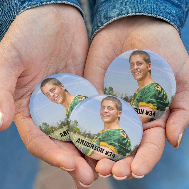 Ihr Foto Benutzerdefinierter Fußball oder Ihre Spo Button (Customize to change text size or text style.)