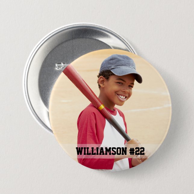 Ihr Foto Benutzerdefiniertes Baseball oder Ihr Spo Button (Vorne & Hinten)
