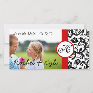 Ihr Foto Black Damask Red Trial Save the Date
