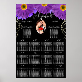 Ihr Foto Black & Plum Gerber Daisy Seekarte Poster