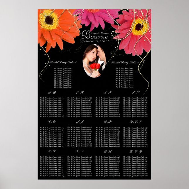 Ihr Foto Black & Plum Gerber Daisy Seekarte Poster