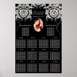 Ihr Foto Black & White Damask Gold Seekarte Poster