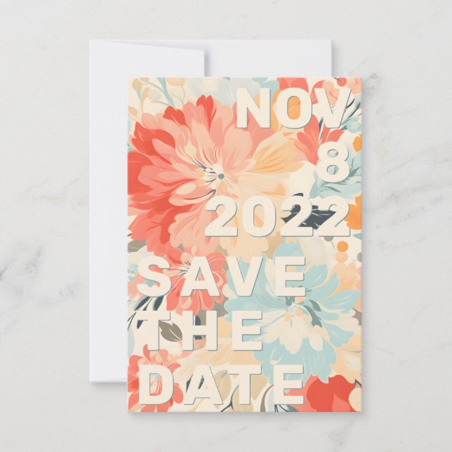 Ihr Foto blüht fett und modern Save the Date Einladung (Vorderseite)