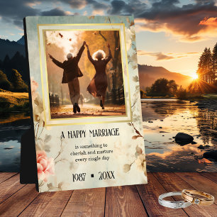 Ihr Foto Blumengold Zitat Anniversay Plaque Fotoplatte