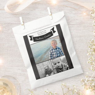 Ihr Foto Collage rustikales Banner ein Jahr alt Geschenktütchen
